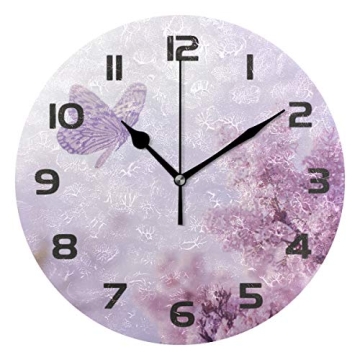 One Bear Wall Clock Round Funny Water Flamingo Battery Operated Silent Non Ticking Decorative Home O...