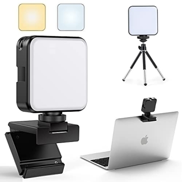 FDKOBE Video Conference Lighting Kit with Tripod and Webcam Style Mount for Laptop/Computer, Webcam ...