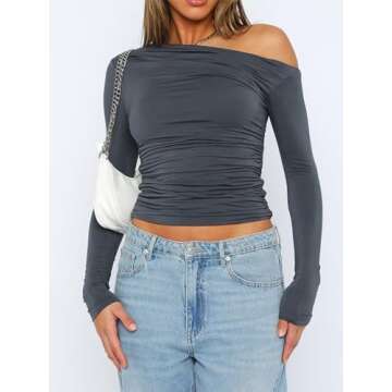 Yoawdats Women's One Shoulder Crop Tops for Y2K Style