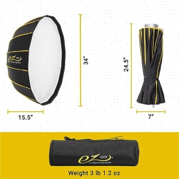 Glow EZ Lock 34" Collapsible Silver Softbox for Portraits