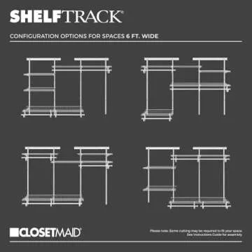 ClosetMaid ShelfTrack Wire Closet Organizer System, Adjustable from 4 to 6 Ft., With Shelves, Clothes Rods, Hardware, Durable Steel, White