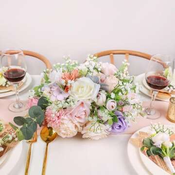 DEEMEI 21 PCS Babys Breath Artificial Flowers Fake Babys Breath Flowers Artificial Bulk White Gypsop...