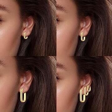Gold Hoop Earrings Set for Women 3 Pairs Small and Lightweight Gold Jewelry for Women and Hypoallergenic Huggie Hoop for Women and Men