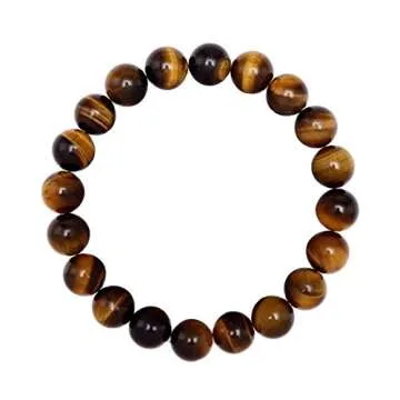 Adabele Real Natural Golden Yellow Tiger's Eye Gemstone Beaded Bracelet 7 inch Stretch Chakra Healing Crystal Stone Jewelry Energy Quartz Rock GB8-26