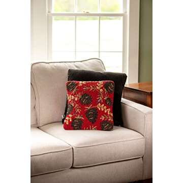 Ruby Pinecones Wool Decorative Throw Pillow by Chandler 4 Corners