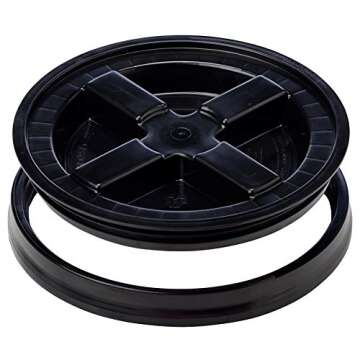 House Naturals 5 Gallon Aqua Food Grade BPA Free Bucket Pail with Black AirTight Screw on Lid (Pack of 2)