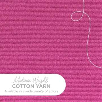 Lion Brand 24/7 Cotton Yarn - Lightweight Cotton Yarn in Rose, Perfect for Knitting and Crocheting