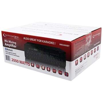 Technical Pro MM2000BT Powered Bluetooth Microphone Mixer Amplifier Amp SD, USB