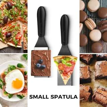 Small Spatula 2 Pieces, Mini Serving Spatula for Kitchen Use, Metal Spatula for Serving and Turning, Ideal for Pancakes, Brownies, Desserts, Cookie, Eggs or Small Pan