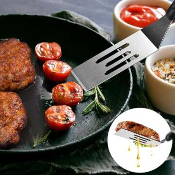 Small Spatula 2 Pieces, Mini Serving Spatula for Kitchen Use, Metal Spatula for Serving and Turning, Ideal for Pancakes, Brownies, Desserts, Cookie, Eggs or Small Pan