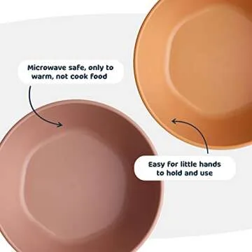 Tiny Twinkle Tableware 3 Pack Dish Set- BPA-Free Cups, Plates and Bowls Sets For Kids and Toddlers - Polypropylene Plastic Dinnerware Set (Sand, Cinnamon, Taupe) Round Bowl