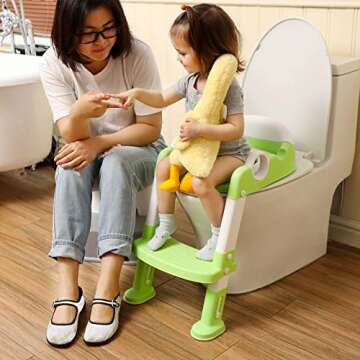 Potty Training Toilet Seat with Step Stool Ladder for Boys and Girls,Toddler Kid Children Toilet Tra...