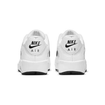 Nike Men's Air Max 90 G Spikeless Golf Shoes, White/Black, 11