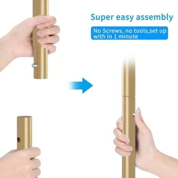 Simple Trending Golden Yellow Garment Rack with Wheels