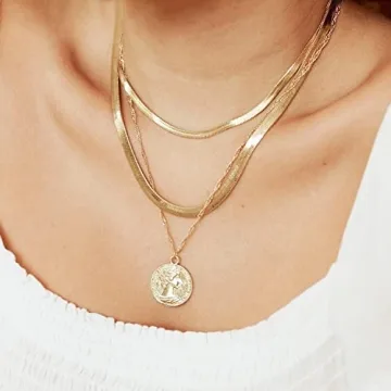 Stylish Fiusem Gold Plated Herringbone Necklace