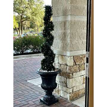 Elegant 6'4" Artificial Cypress Topiary Trees for Any Space