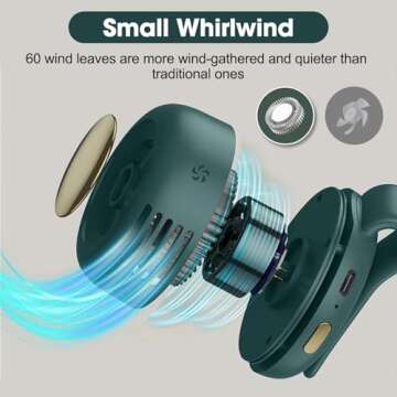 Portable Silent Mini Bladeless Fan Clip On for Cool Comfort