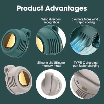 Portable Silent Mini Bladeless Fan Clip On for Cool Comfort