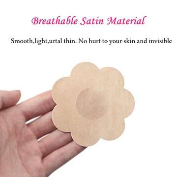 40 Pairs Nipple Covers Disposable, Breast Pasties Comfortable & Sexy, Adhesive Satin Petals Pasties for Women