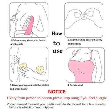 40 Pairs Nipple Covers Disposable, Breast Pasties Comfortable & Sexy, Adhesive Satin Petals Pasties for Women