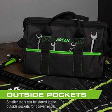 Durable ARCAN Tools 16-Inch Tool Bag with Pockets
