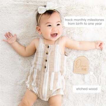 Pearhead Arch Monthly Milestone Props, 0-12 Month Reversible Photo Props, Baby Growth and Pregnancy ...