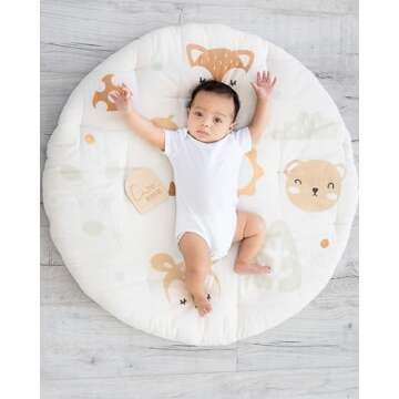 Pearhead Arch Monthly Milestone Props, 0-12 Month Reversible Photo Props, Baby Growth and Pregnancy Growth Cards, Gender Neutral Baby Photo Prop, Wooden Arched Discs