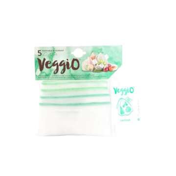 Veggio 5-Pack - Set of Reusable Eco-Bags Made From Recycled PET Bottles - Fruit & Vegetable Polyeste...