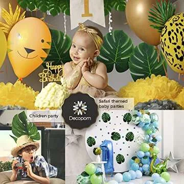 84 Palm Leaves Set for Tropical Party and Decor