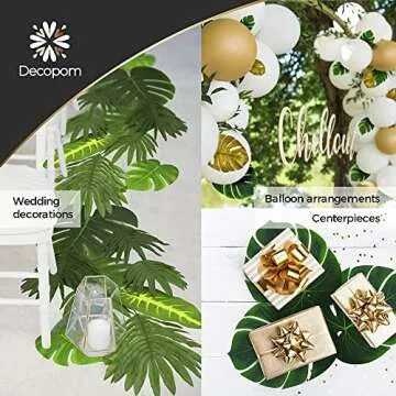84 Palm Leaves Set for Tropical Party and Decor