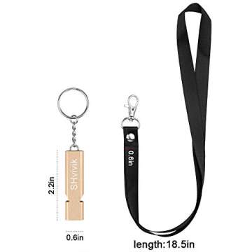 SHvivik Emergency Whistle, 2PCS Premium Safety Survival Whistles with Lanyard Keychain, High Pitch Double Tubes for Outdoor Hiking Camping Hunting Fishing Boating