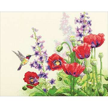 Creative Dimensions Hummingbird Flower Cross Stitch Kit - Perfect for Craft Lovers