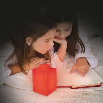 IQ Lego Classic 1x1 Silicone Night Light - Red - 3 inch x 3 inch x 4.5 inch, Ages 6 and up (LP38) Portable Flexible Nightlight for Kids Teens Bedroom Gaming Room Home Decor