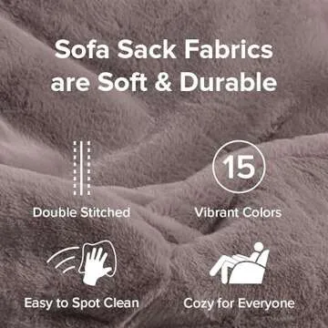 Sofa Sack Bean Bag Chair - Plush, Ultra Soft - Memory Foam Bean Bag Chair with Faux Rabbit Fur Cover - Stuffed Foam Filled Furniture and Accessories for Dorm Room 5 Feet - Gray