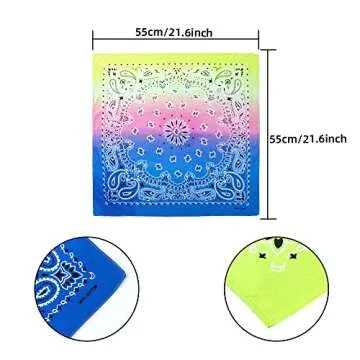 Futisma Dye Bandanas Cotton Halloween Bandana Paisley Pattern Cowboy Hip-hop Head Wrap Scarf Wristba...