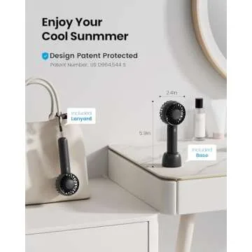 Gaiatop Mini Portable Fan, Small and Powerful, Cute Design 3 Speed Personal Handheld and Desktop wit...