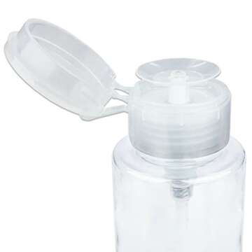 PANA 10oz. (Quantity: 2 Pieces) Liquid Push Down Pump Dispenser Empty Bottle with Flip Top Cap (Clear)