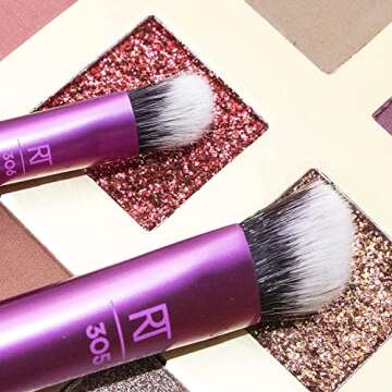 Real Techniques InstaPop Eye Brush Eyeshadow Duo, Purple, 2 Count