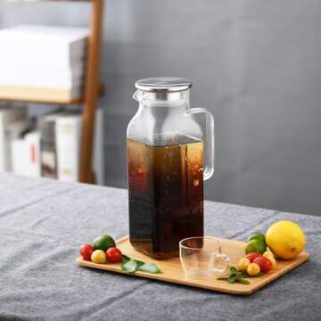 1.8 Liter Heat Resistant Glass Pitcher for Entertaining