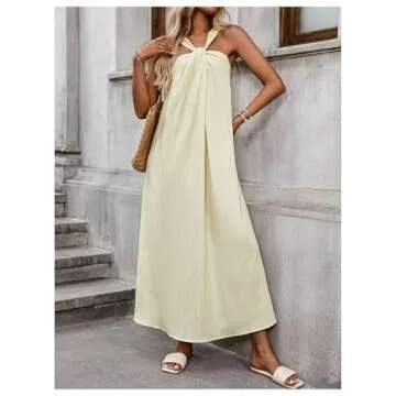 Milumia Women's Twist Knot Sleeveless Dress Summer Vacation Flared Maxi Dresses