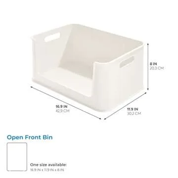 iDesign Large Storage Bin with Handles - Stylish and Eco-Friendly