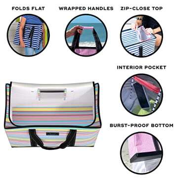 SCOUT 4 Boys Extra Large Tote Bag for Women - Utility Tote with Zipper Closure and Handles - Beach B...