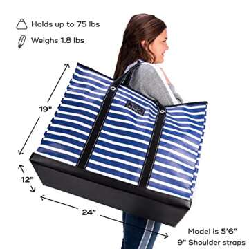 SCOUT 4 Boys Extra Large Tote Bag for Women - Utility Tote with Zipper Closure and Handles - Beach Bag, Storage, Travel Bag