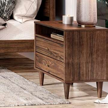 Mid Century Modern Nightstand - Elegant Storage Solution