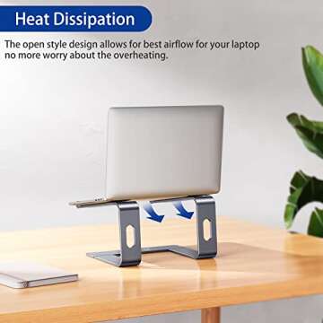 BESIGN LS03 Aluminum Laptop Stand, Ergonomic Detachable Computer Stand, Riser Holder Notebook Stand Compatible with MacBook Air Pro, Dell, HP, Lenovo More 10-15.6" Laptops, Space Gray