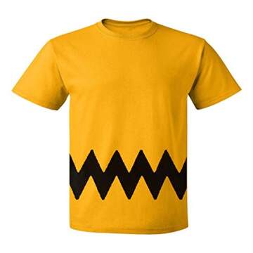 Custom Kingdom Mens Peanuts Charlie Brown T-Shirt (XL), Yellow