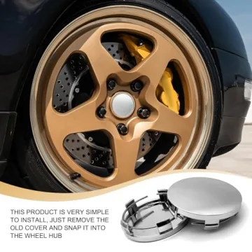 Universal Waterproof Wheel Hub Caps - 4 Pieces, Silver