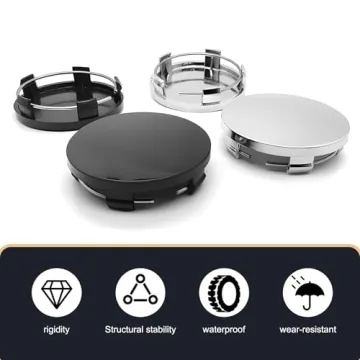 Universal Waterproof Wheel Hub Caps - 4 Pieces, Silver