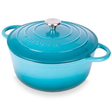 Cast Iron Dutch Oven with Lid – Non-Stick Ovenproof Enamelled Casserole Pot, Oven Safe up to 500°...