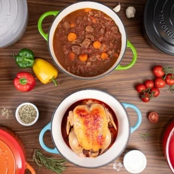 Nuovva Cast Iron Dutch Oven – Versatile Casserole Pot 6.4qt 28cm